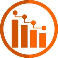 estadísticas glifo naranja circulo icono vector
