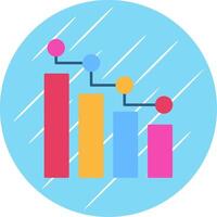 Stats Flat Blue Circle Icon vector