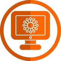 Diagram Glyph Orange Circle Icon vector