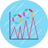 Graph Flat Blue Circle Icon vector