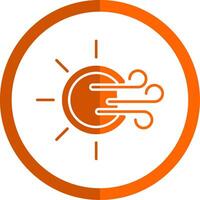 Windy Glyph Orange Circle Icon vector