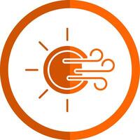 Windy Glyph Orange Circle Icon vector