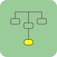 Hierarchical Structure Filled Yellow Icon vector