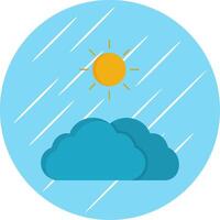 Clouds And Sun Flat Blue Circle Icon vector