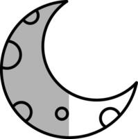 medio Luna lleno medio cortar icono vector