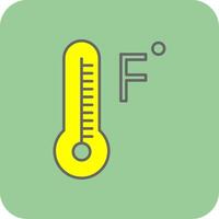 Fahrenheit Degrees Filled Yellow Icon vector