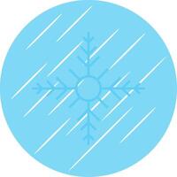 Snowflake Flat Blue Circle Icon vector