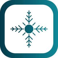 Snowflake Glyph Gradient Round Corner Icon vector