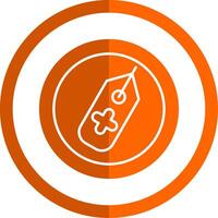 Tag Glyph Orange Circle Icon vector