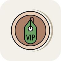 Vip Line Filled White Shadow Icon vector