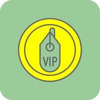 Vip Filled Yellow Icon vector