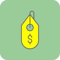 Tag Filled Yellow Icon vector