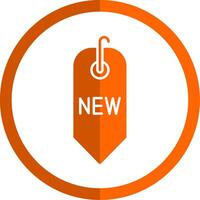 nuevo glifo naranja circulo icono vector