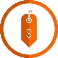 Dollar Sign Glyph Orange Circle Icon vector