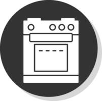 Electric Stove Glyph Grey Circle Icon vector