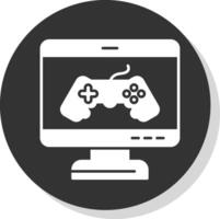 Game Glyph Grey Circle Icon vector