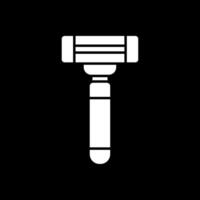 Razor Glyph Inverted Icon vector