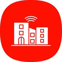 Smart City Glyph Curve Icon vector