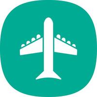 Airplane Glyph Curve Icon vector