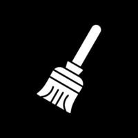 Broom Glyph Inverted Icon vector