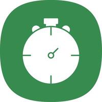 Stop Watch Glyph Curve Icon vector