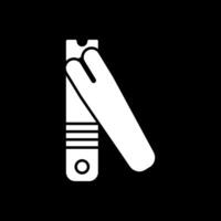 Nail Clipper Glyph Inverted Icon vector