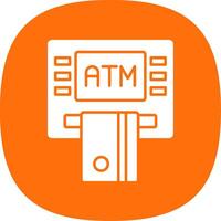 Atm Machine Glyph Curve Icon vector