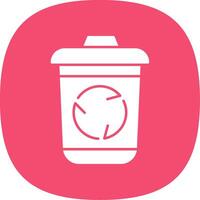 Recycle Bin Glyph Curve Icon vector