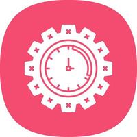 Time Management Glyph Curve Icon vector