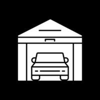 Garage Glyph Inverted Icon vector