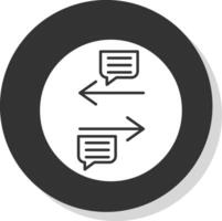 Transfer Glyph Grey Circle Icon vector