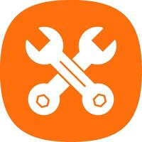 Wrench Glyph Curve Icon vector