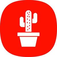 Cactus Glyph Curve Icon vector
