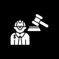 Judge Giving Order Glyph Inverted Icon vector