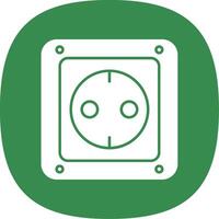 Socket Glyph Curve Icon vector