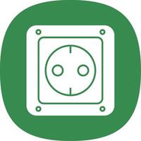 Socket Glyph Curve Icon vector