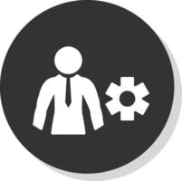 Businessman Glyph Grey Circle Icon vector