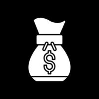 Money bag Glyph Inverted Icon vector