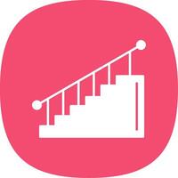 Stair Glyph Curve Icon vector