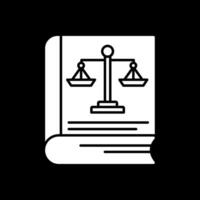 Law Book Glyph Inverted Icon vector