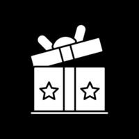 Gift Glyph Inverted Icon vector