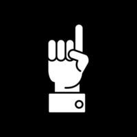 Raised Finger Glyph Inverted Icon vector