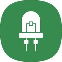Diode Glyph Curve Icon vector