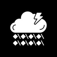 Hail Glyph Inverted Icon vector