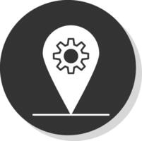 Localization Glyph Grey Circle Icon vector