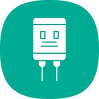 Capacitor Glyph Curve Icon vector