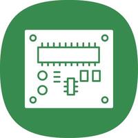 tarjeta de circuito impreso tablero glifo curva icono vector