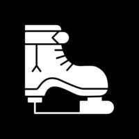 Ice Skate Glyph Inverted Icon vector