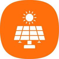 Solar Energy Glyph Curve Icon vector