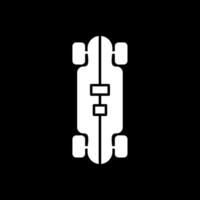 Longboard Glyph Inverted Icon vector